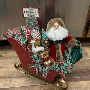 Santa in his Sleigh Holiday Vignette Table display Christmas Home Decor